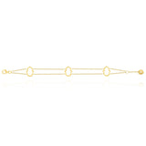 Hamsa Hand Chamrs Tow layers Chian Bracelet in 18k Yellow Gold