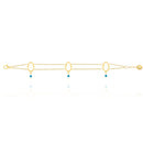 Hamsa Hand & Evil Eye Chamrs Tow layers Chian Bracelet in 18k Yellow Gold