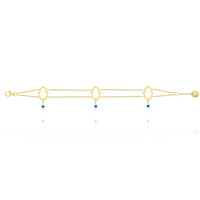 Hamsa Hand & Evil Eye Chamrs Tow layers Chian Bracelet in 18k Yellow Gold