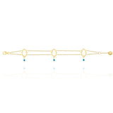 Hamsa Hand & Evil Eye Chamrs Tow layers Chian Bracelet in 18k Yellow Gold