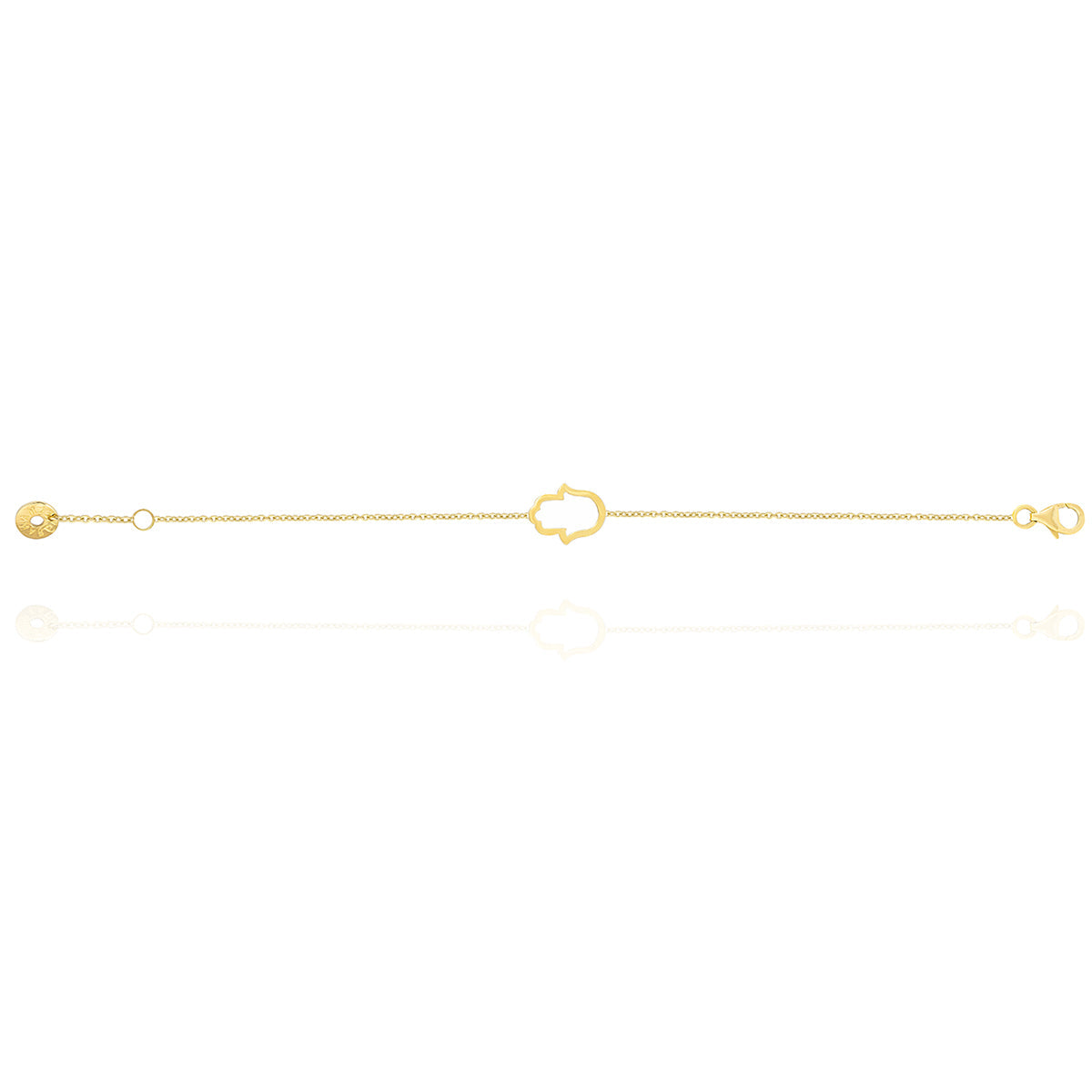 Hamsa Hand Chain Bracelet in 18k Yellow Gold