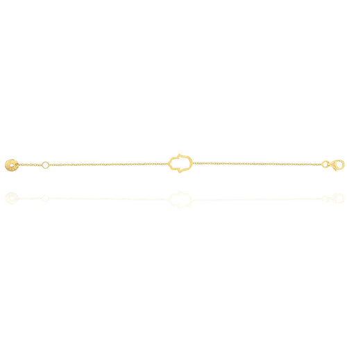 Hamsa Hand Chain Bracelet in 18k Yellow Gold