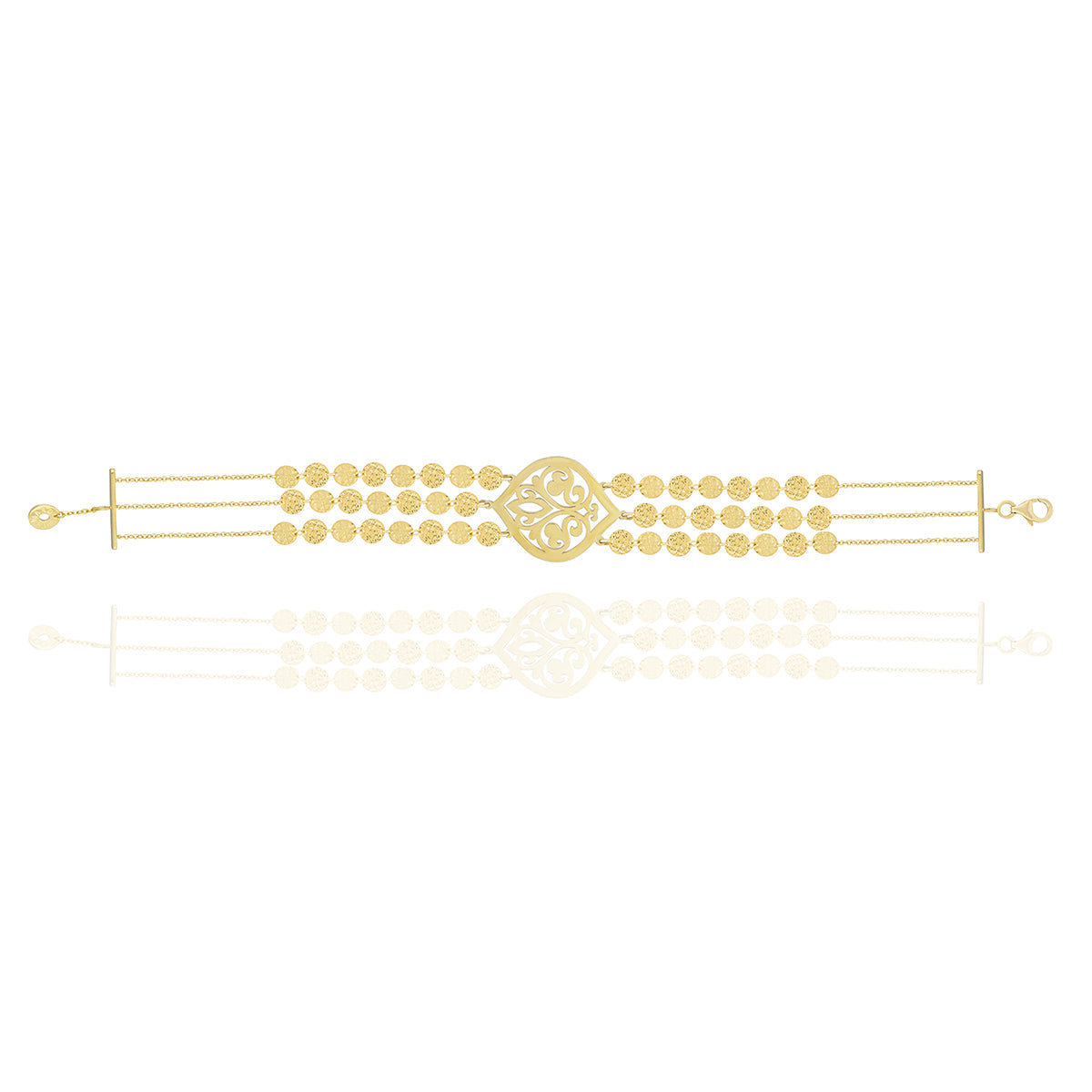 Three Layers Bracelet in 18k Yellow Gold