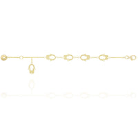 Chain Bracelet With Hamsa Charms in 18k Yellow Gold