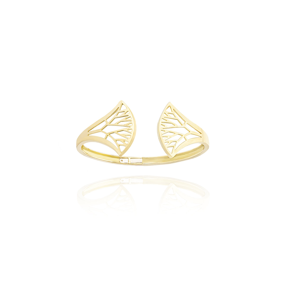 Egyptian Lotus Cuff Bracelet in 18K Yellow Gold