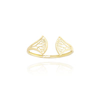 Egyptian Lotus Cuff Bracelet in 18K Yellow Gold