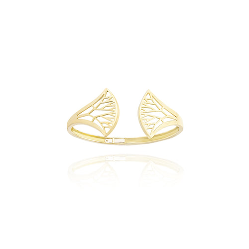 Egyptian Lotus Cuff Bracelet in 18K Yellow Gold