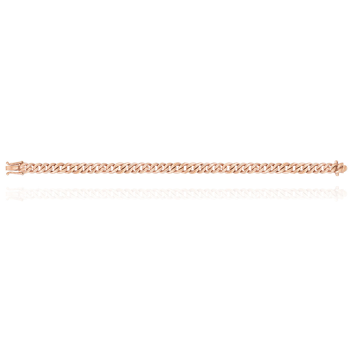 Cuban Link Bracelet in 18k Rose Gold