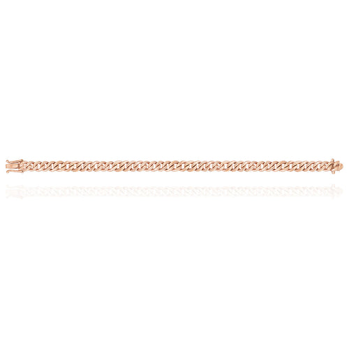 Cuban Link Bracelet in 18k Rose Gold