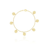 Circle Charms Chian Bracelet in 18k Yellow Gold