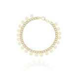 Cuban Curb Bracelet with charms in 18k Yellow Gold