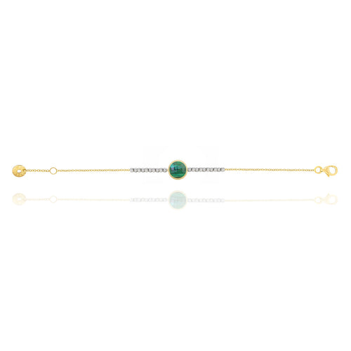 Chain Bracelet With Stones in 18k Yellow