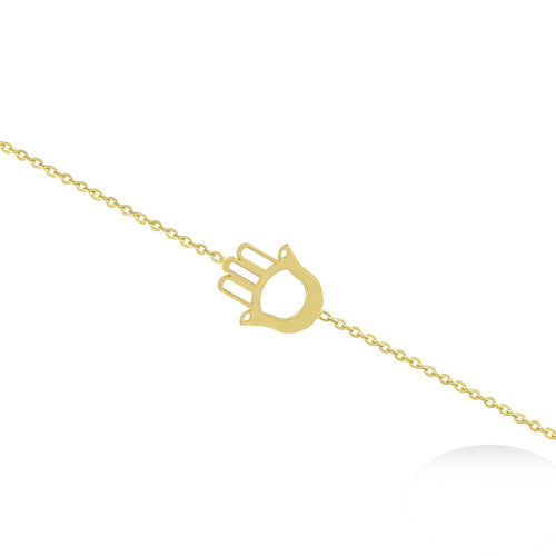 Hamsa Chain Bracelet in 18K Yellow Gold
