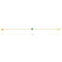 Evil eye with Star shape Enamel Bracelet in 18k Yellow Gold