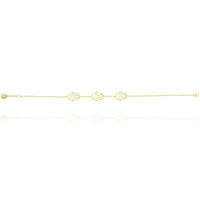 Hamsa Hand  Charms Chain Bracelet in 18k Yellow Gold