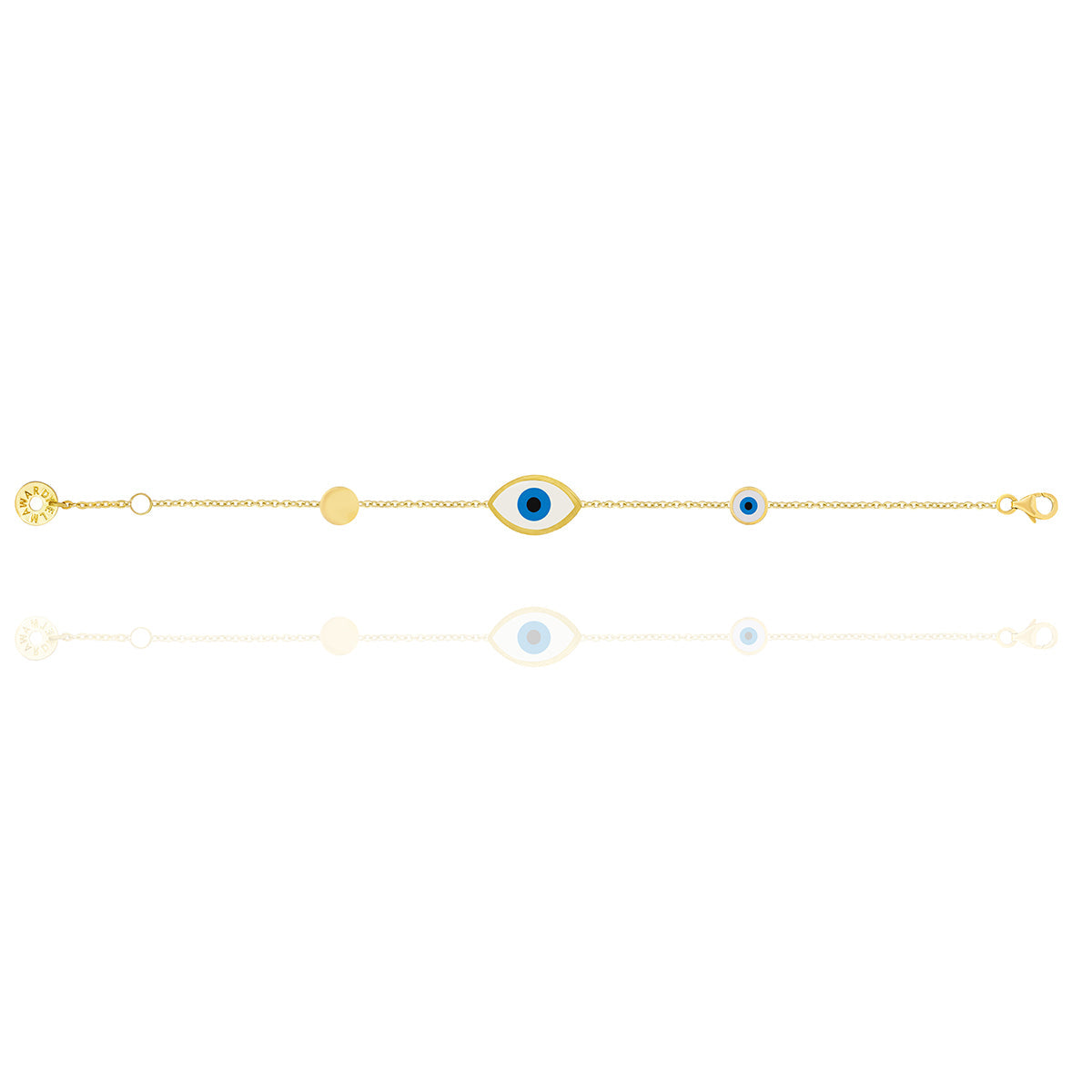 Enamel Evil Eye Chain Bracelet in 18k Yellow Gold