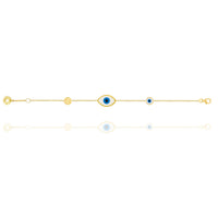 Enamel Evil Eye Chain Bracelet in 18k Yellow Gold