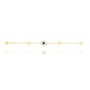 Enamel Evil Eye Chain Bracelet in 18k Yellow Gold