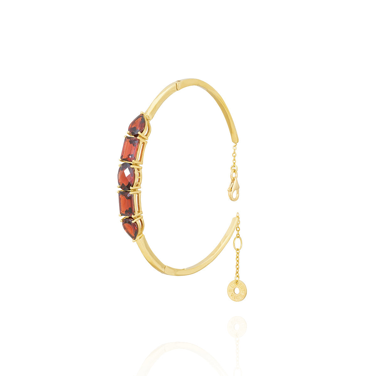 Red Stones Banlge in 18k Yellow Gold