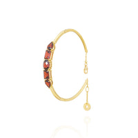 Red Stones Banlge in 18k Yellow Gold