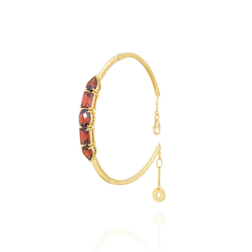 Red Stones Banlge in 18k Yellow Gold