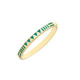 Triangle cut Emerald Classic Bangle in 18k Yellow Gold