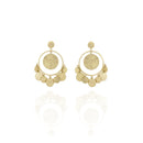 Hammered Egyptian Oriental Hoop Earrings in 18k Yellow gold