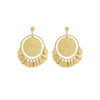 Coin Drop Earrings in 18K Yellow gold