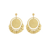 Coin Drop Earrings in 18K Yellow gold