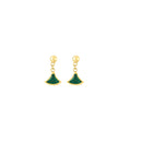 Fan Shaped Dangle Earrings in 18K Yellow Gold