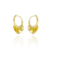 Coin Huggies Hoop Earrings