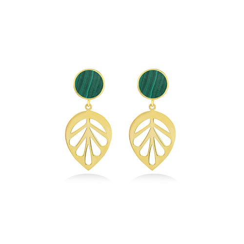 Leaf Earrings in 18k Yellow Gold