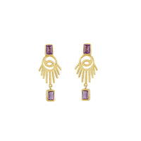 Purple Amethyst Earring in 18K Yellow gold