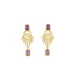 Purple Amethyst Earring in 18K Yellow gold