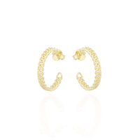 Cuban Chain Hoop Earrings in 18k Yellow Gold