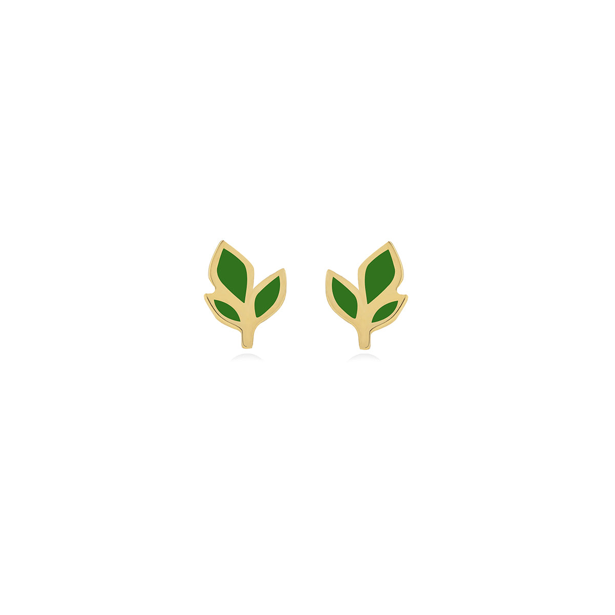 Leaf Shape Earrings in 18k Yellow Gold