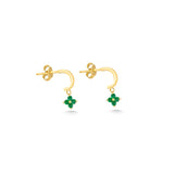 Green Clover Drop Earring