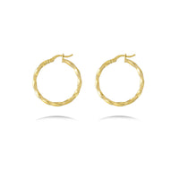 Twist Hoop Earrings in 18k Yellow Gold