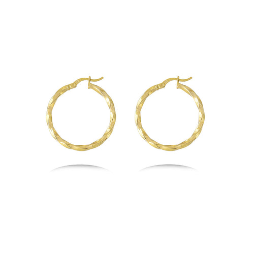 Twist Hoop Earrings in 18k Yellow Gold