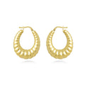 Shrimp Hollow Classic Hoop Earrings in 18k Yellow Gold