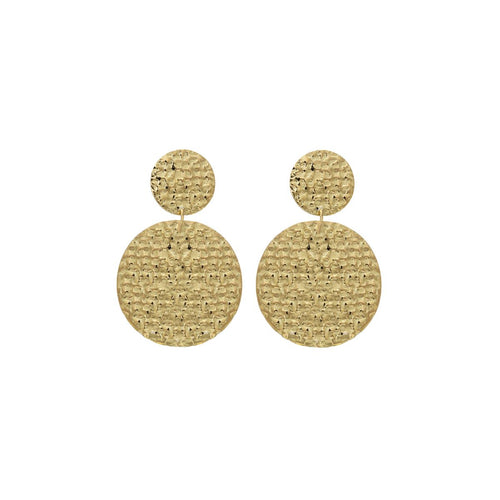 Round Sun Earrings in 18K Yellow gold