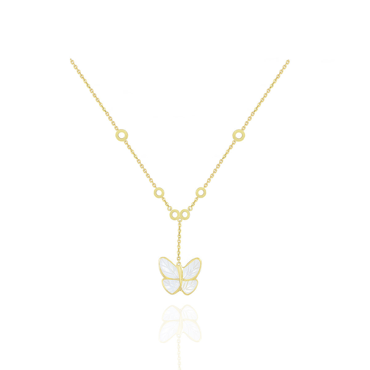 Enamel FLYING BUTTERFLY  18K GOLD NECKLACE