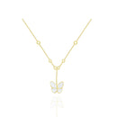 Enamel FLYING BUTTERFLY  18K GOLD NECKLACE