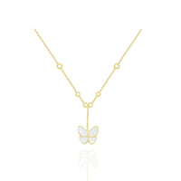Enamel FLYING BUTTERFLY  18K GOLD NECKLACE