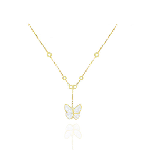 Enamel FLYING BUTTERFLY  18K GOLD NECKLACE