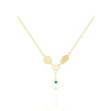 Hamsa Hand & Evil eye Pendant Necklaces in 18k Yellow gold