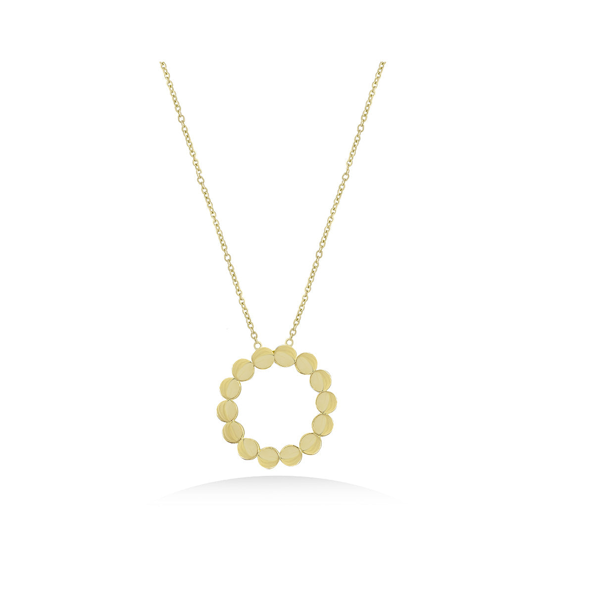 Circle Pendant Necklace In 18K Yellow Gold