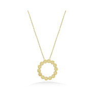 Circle Pendant Necklace In 18K Yellow Gold
