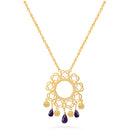 Pendant Necklace With Colorful Stones In 18K Gold