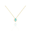 Hamsa Chain Necklace in 18k Yellow gold | El Mawardy Jewelry 